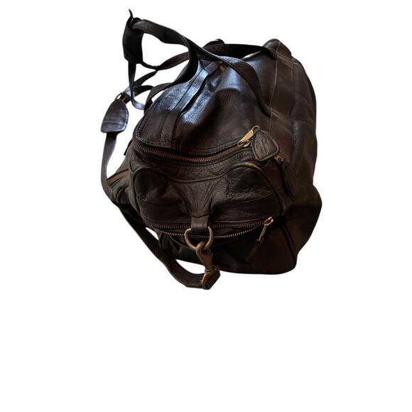 Frye Leather Duffle Bag- Black - Style 102 Benchcrafted Cross Body Strap -Duffel - Picture 6 of 15